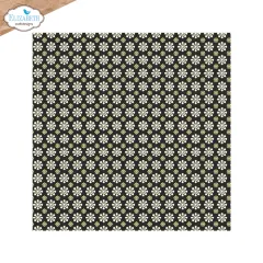 Comfy Cozy Papier schwarzer Grund mit Schneeflocken-Muster in Weiß und Gold