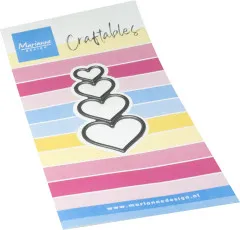 Marianne Design Craftables Stanzschablone Mini's Hearts mit vier Herz-Motiven auf Verpackung