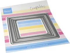 Sechs verschachtelte Quadrat-Stanzen mit Stichlinie auf der Craftables-Verpackung