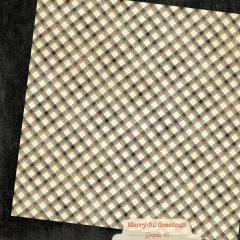 Cremefarbenes Papier mit feinem Karomuster in Schwarz, Rot und Grün, doppelseitig bedruckt