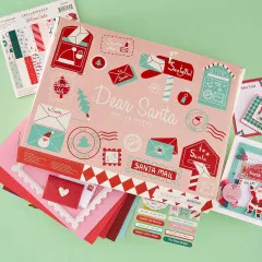 Verpackung des Dear-Santa-Weihnachts-Bastelsets mit Briefkasten-, Umschlag- und Postmotiven
