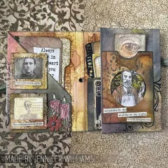 Kreatives Mini-Album im Vintage-Look mit Stempelmotiven von Tim Holtz
