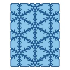 Nahaufnahme des flächendeckenden Schneeflockenmusters in Hellblau.