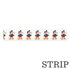 Echo Park Washi Tape Holiday Mouse March mit Vintage-Maus in roter Mütze und gelbem Schuh auf cremefarbener Rolle, 1,6 cm breit