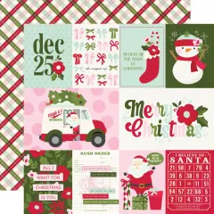 Element-Sheet mit weiteren 3x4 Journaling-Karten: "Dec 25", Schleifen, Weihnachtsmann-Lieferwagen, Rush-Order-Formular und Bingo-Karte "I believe in Santa"