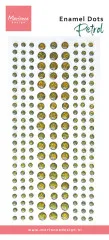 Bogen mit rundem Enamel-Dots-Sticker-Sortiment in Petrol-Goldtönen, verschiedene Größen