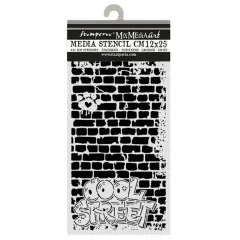 Schablone 12x25 cm aus dem Set mit Ziegelmauer und Cool-Street-Schriftzug