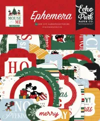 Ephemera Die-Cut Cardstock Pieces mit ausgestanzten Formen wie Ho-Rahmen, Weihnachtsmotiven und festlichen Elementen