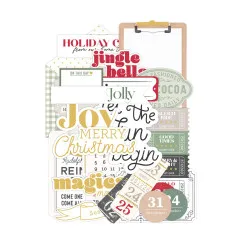 Gestapelte Ephemera-Teile der Rosie's Studio Sleigh Bells Ring Kollektion