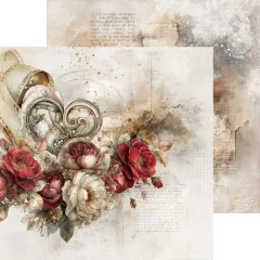 Herzform aus einer Filmrolle mit rotem und weißem Rosenbouquet