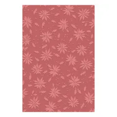 Geprägtes Papier im Format A5 mit dem Motiv Vault Holly Poinsettia von Sizzix und Tim Holtz in Altrosa