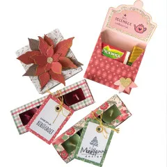Verschiedene gestaltete Teelichtboxen und Geschenkverpackungen im Set