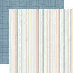 Farbiges Streifenpapier in Pastelltönen und links ein graublauer Hintergrund mit feinem Gittermuster.