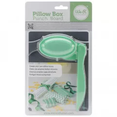WRMK Pillow Box Punch Board Verpackung mit grünem Punch Board und Locher auf Rückseite