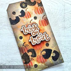 Herbst Tag mit Kürbissen und Trick or Treat Prägung