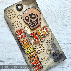 Halloween Tag mit Totenkopf und 31st Schriftzug
