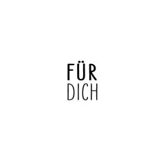 Holzstempel Für dich von Blau in Gelb Stempelabdruck schwarz
