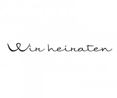 Stempelabdruck Wir heiraten in eleganter Schreibschrift