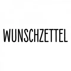 Blau in Gelb Holzstempel Wunschzettel Motiv Abdruck schwarz