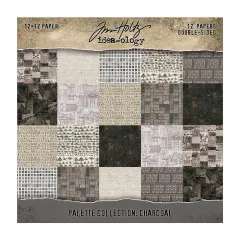 Tim Holtz Idea-Ology - 12x12 Paper Pad - Palette Collection - Charcoal