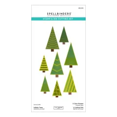Spellbinders - Clear Stamp & Die Set - Snowflake Kisses - Infinity Trees by Lisa Horton