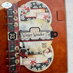 Handgemachtes Journal mit Ringbindung verziert mit Nummer Tags Stanze