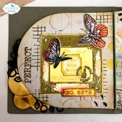Journalseite mit koloriertem Schmetterling-Rahmen und Anhänger "For Good"