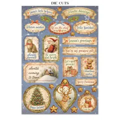 Stanzformen mit Textbannern wie 'Winter Blessings' und Anhängern mit Santa und Hirsch.