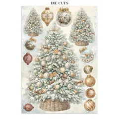 Stanzformen mit Weihnachtsbäumen und Ornamenten wie Schmetterling und Goldfisch.