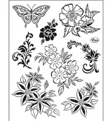 Clear Stamps - Blumen, klassisch