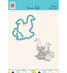 Die Cut and Clear Stamps Set - Farm Life - Entenfamilie