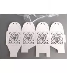 Filigree Paper Box - Heart White