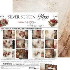 Verpackungsfoto mit Übersicht der sechs "Silver Screen Magic"-Papiermotive