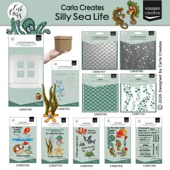 Übersicht der gesamten Kollektion Silly Sea Life von Vaessen Creative und Carla Creates