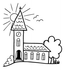 Stempel Kirche/Sonne