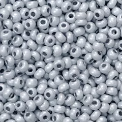 Rocailles opak silbergrau perlmutt