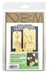 Verpacktes Laser-Cut-Chipboard-Set mit Tulpen in drei Größen, Blumentopf und Blumenkasten zum Gestalten