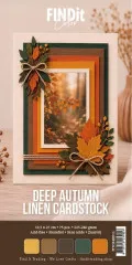 Verpackung des FIND IT TRADING Leinenkartons "Deep Autumn" im Slimline-Format 4K mit herbstlicher Beispielkarte