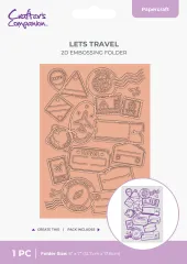Embossing Folder - Retro Vacay - Let's Travel
