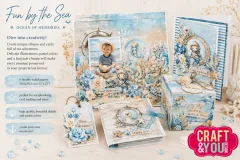 Beispielprojekte mit dem Papierset: Layout, Karte, Box und Tag im maritimen Kinderdesign