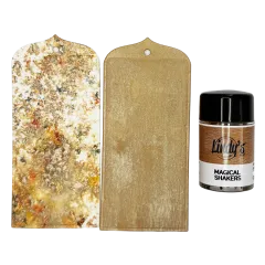 Lindys Stamp Gang Magical Shakers Cedar & Sass Gläschen mit zwei kupferfarbenen Mustertags
