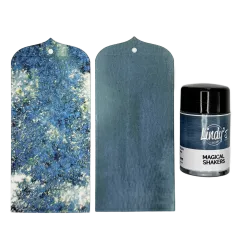 Lindys Stamp Gang Magical Shakers Deep River Denim Gläschen mit zwei marineblauen Mustertags