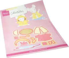 Marianne Design Collectables Stanzschablone Rain Accessoiries mit 12 Teilen auf rosa Verpackung