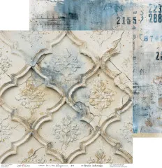 Marokkanisches Ogee-Fliesenrelief in Creme und Blau