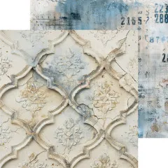 Marokkanisches Ogee-Fliesenrelief in Creme und Blau