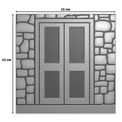 Embossing Folder Christmas Door mit Maßangabe 15 x 15 cm