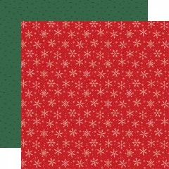 Designpapier mit Mickey-Maus und Weihnachtsbaum Motiven auf Creme-Hintergrund mit Schneeflocken