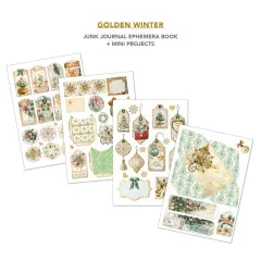 Zusatzelemente für Mini-Projekte: Schneeflocken-Tags, goldene Ecken und Umschlagvorlage