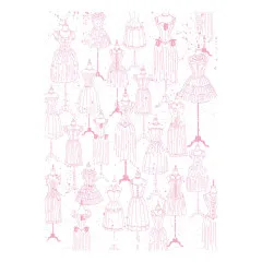 Geprägtes bzw. foliertes Schneiderpuppen-Muster als Farbmusterprobe in Rosa