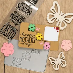 Kraftpapier Triple Step Karte mit Happy Mothers Day Stempelabdruck
